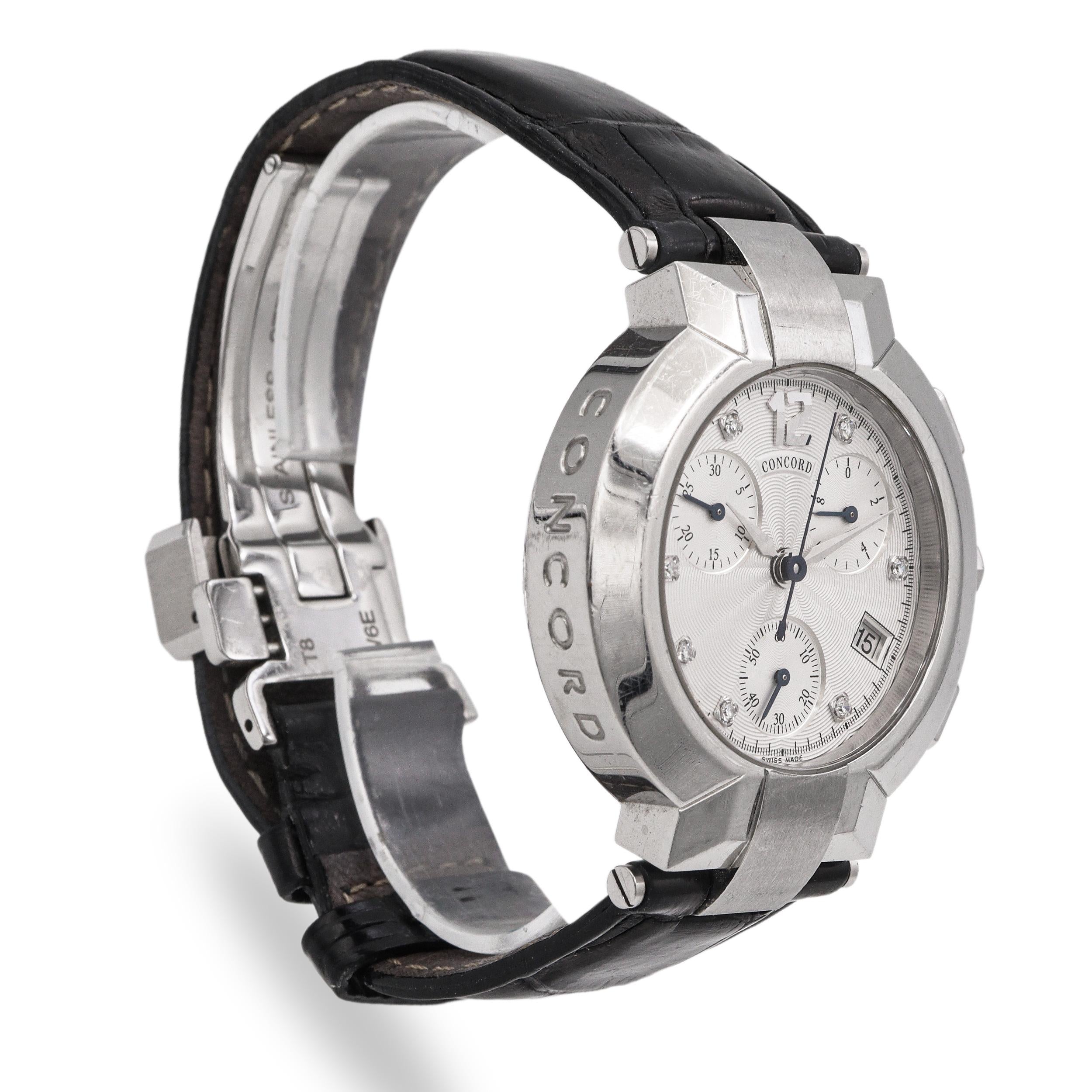 Concord La Scala Diamond Dial Chronograph Quartz Men's Watch Ref. 14.C5.1891