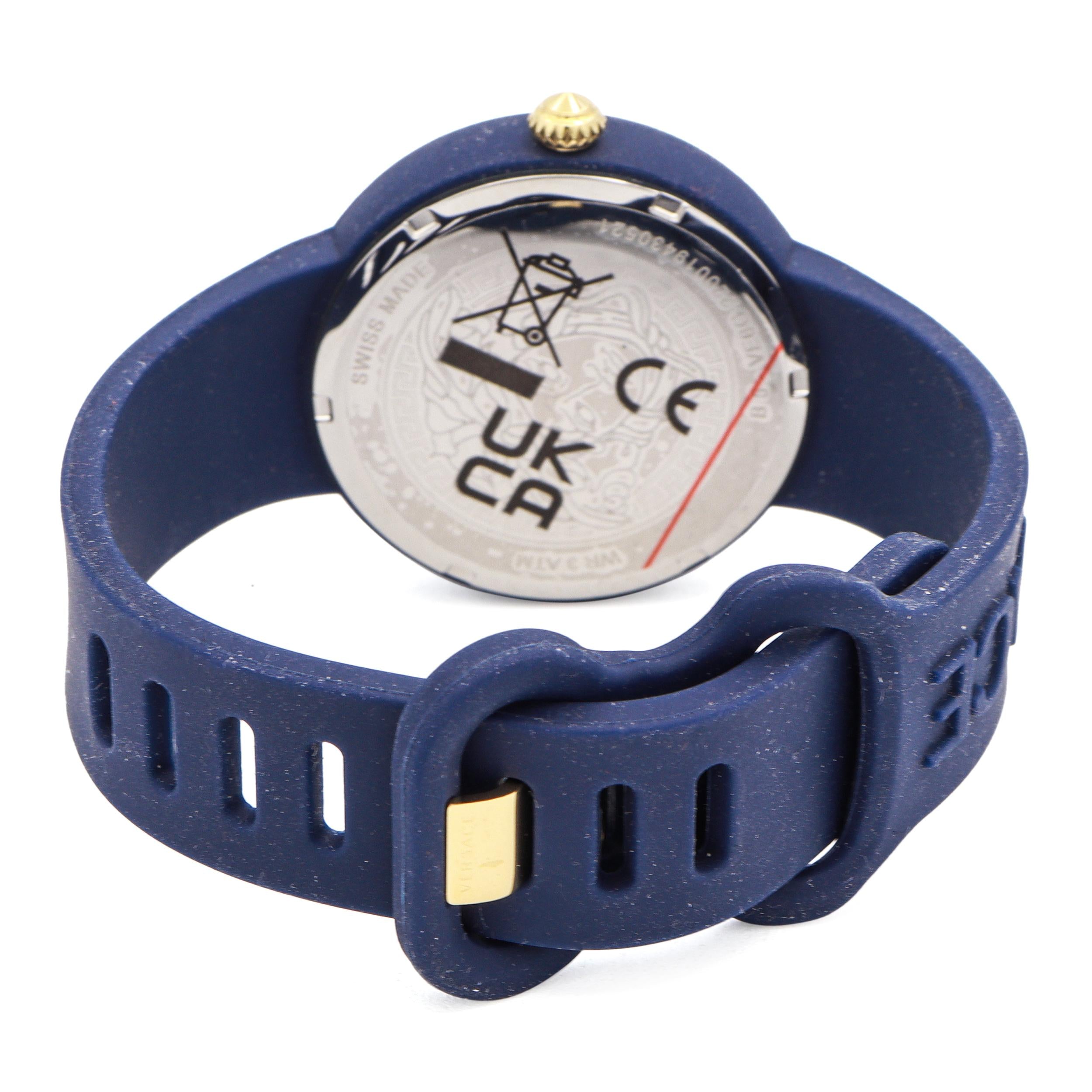 Versace Medusa Pop Blue Silicone Strap Swiss Quartz Watch