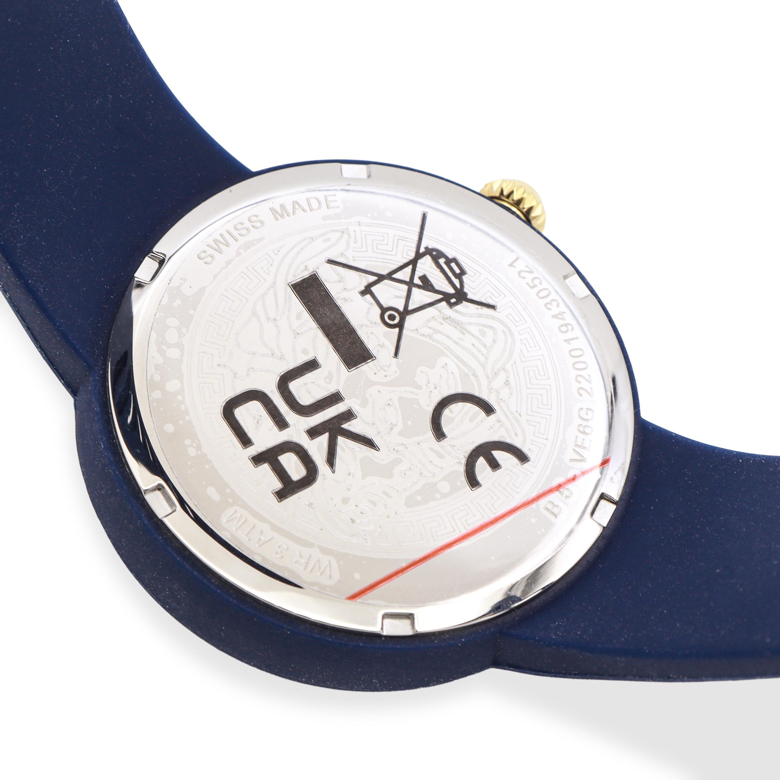Versace Medusa Pop Blue Silicone Strap Swiss Quartz Watch