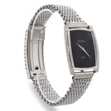 Vintage Bulova Dior 14k White Gold Diamond Bezel Hand Wind Men's Watch