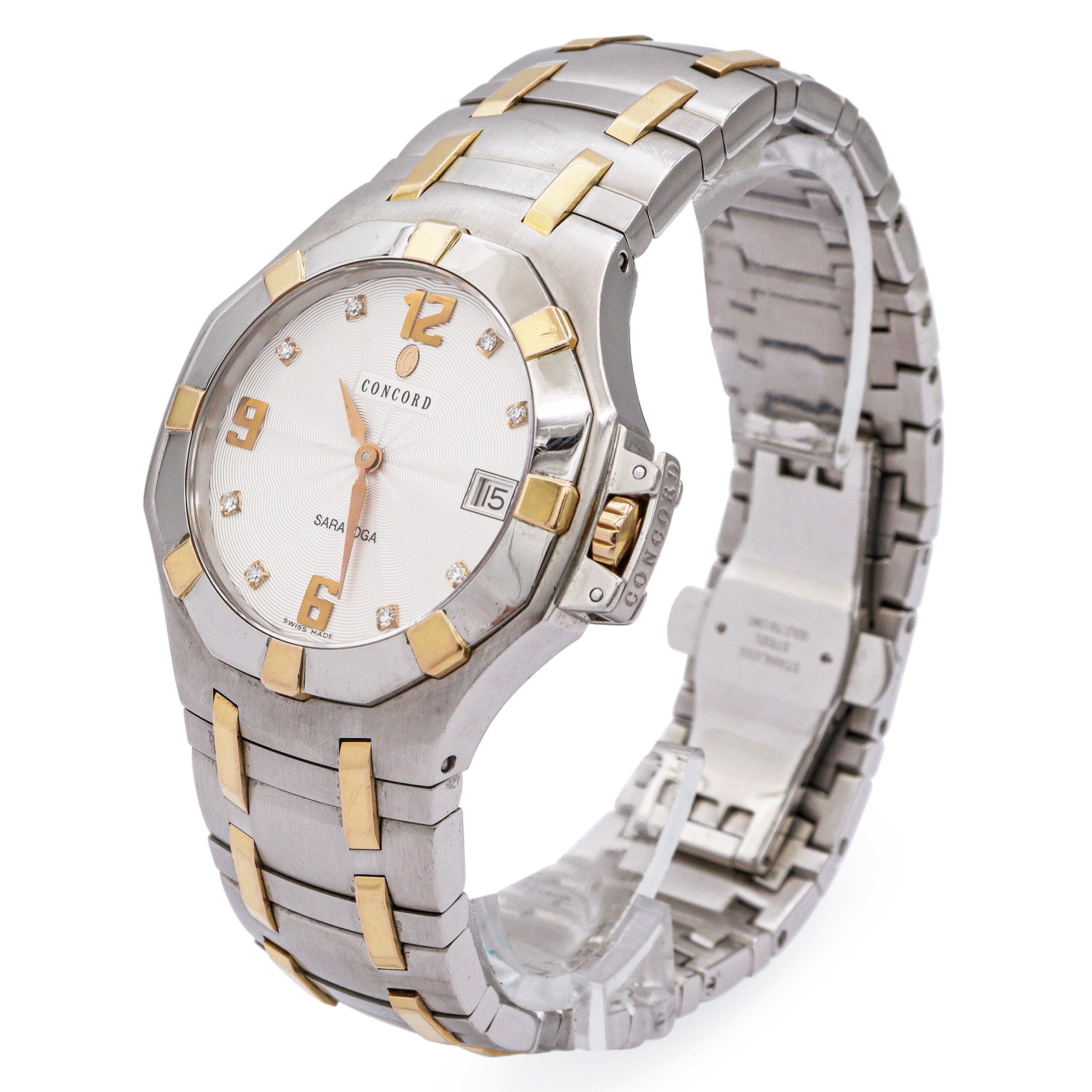 Concord Saratoga Stainless Steel Diamonds Date Quartz Men's Watch Ref.24.C2.1894