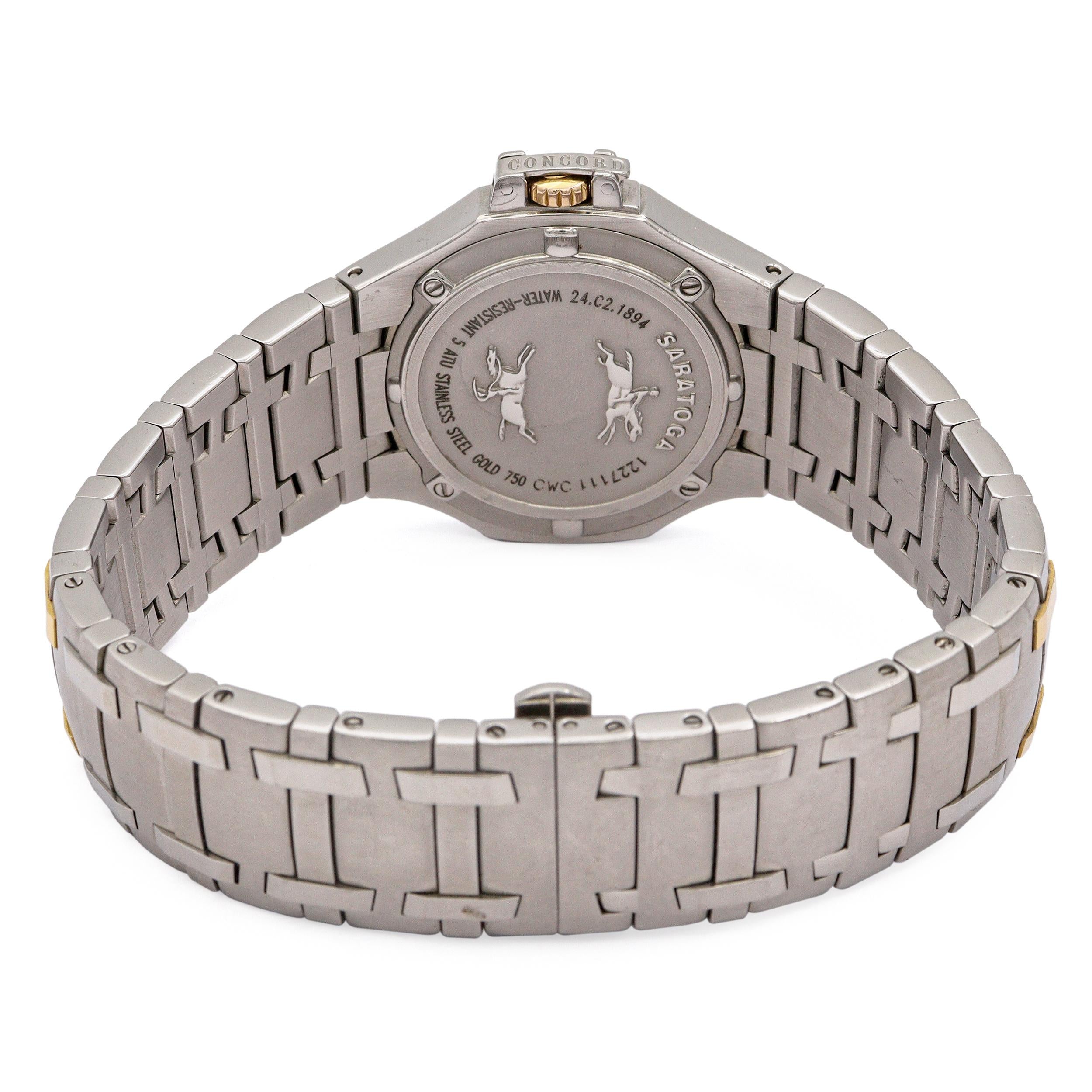 Concord Saratoga Stainless Steel Diamonds Date Quartz Men's Watch Ref.24.C2.1894