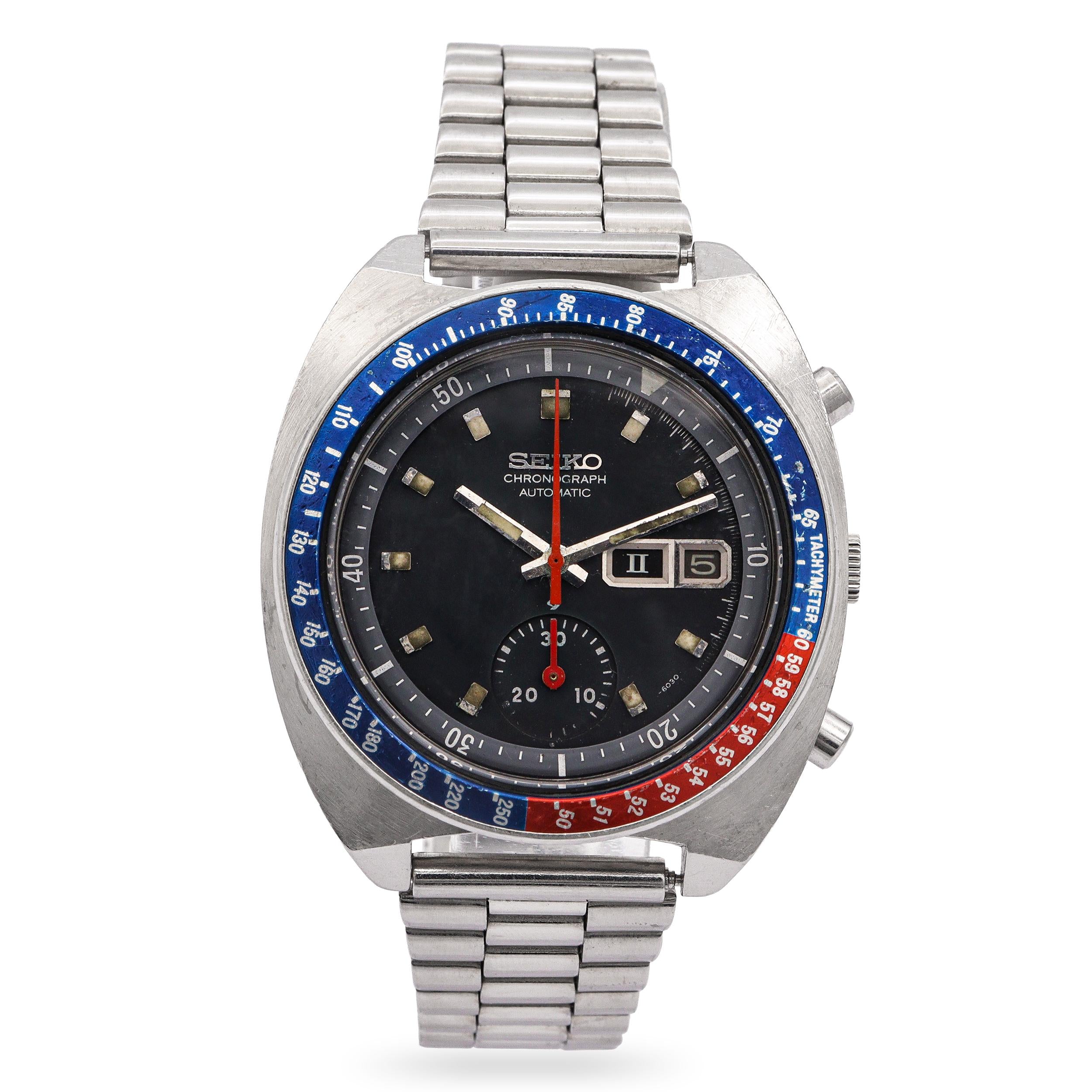 Seiko Pogue Stainless Steel Chronograph Automatic Men's Watch Ref. 6139-6002