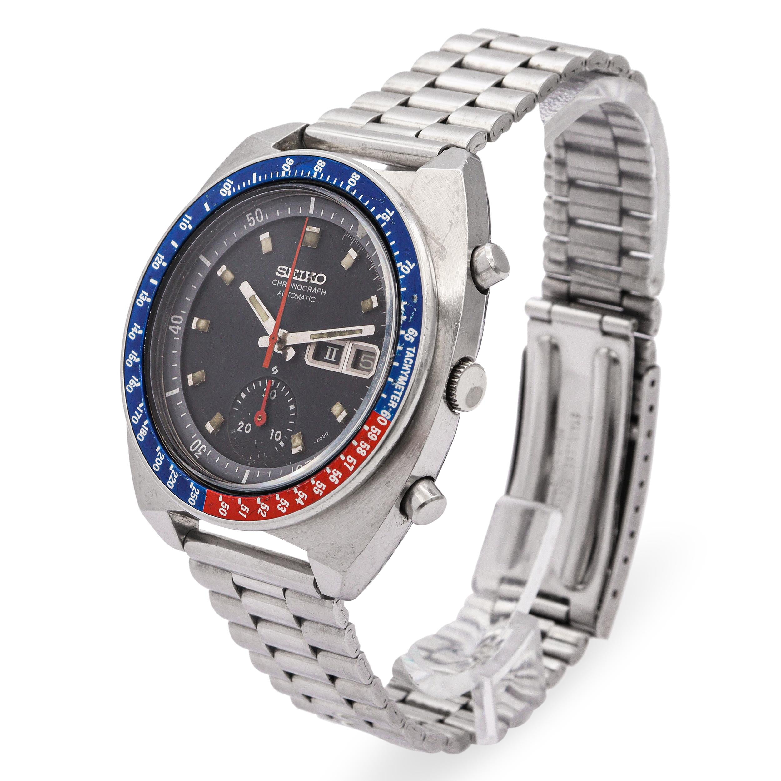 Seiko Pogue Stainless Steel Chronograph Automatic Men's Watch Ref. 6139-6002