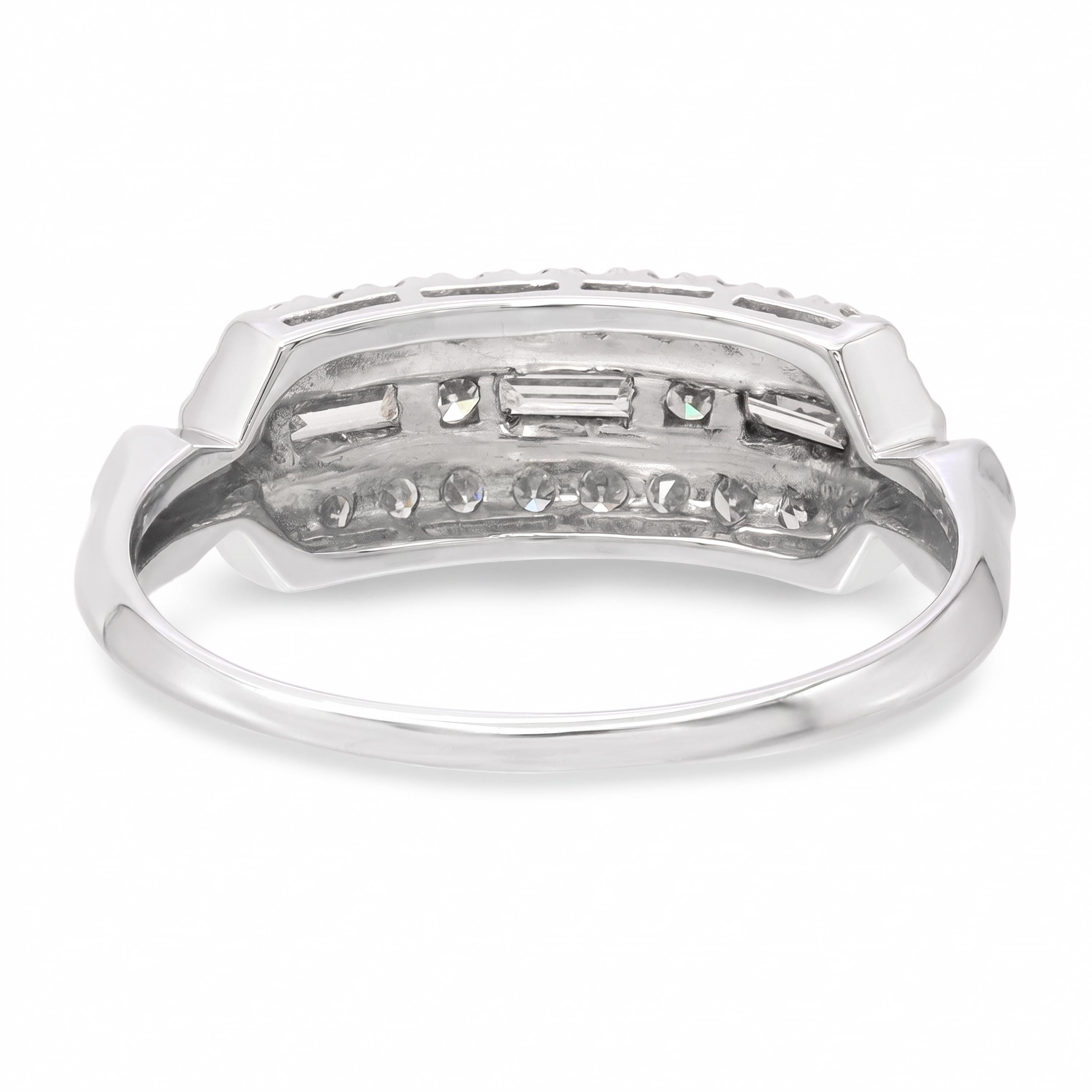 Vintage 900 Platinum Single Cut Diamond Half Band Ring