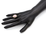 Vintage 14k Yellow Gold Lavender Jade Greek Key Bezel Cocktail Ring