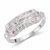 Vintage 900 Platinum Single Cut Diamond Half Band Ring