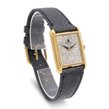 Vintage Universal Genève 18k Yellow Gold Diamond Dial Hand-Wind Tank Watch