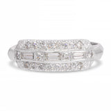 Vintage 900 Platinum Single Cut Diamond Half Band Ring