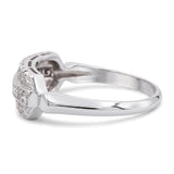 Vintage 900 Platinum Single Cut Diamond Half Band Ring