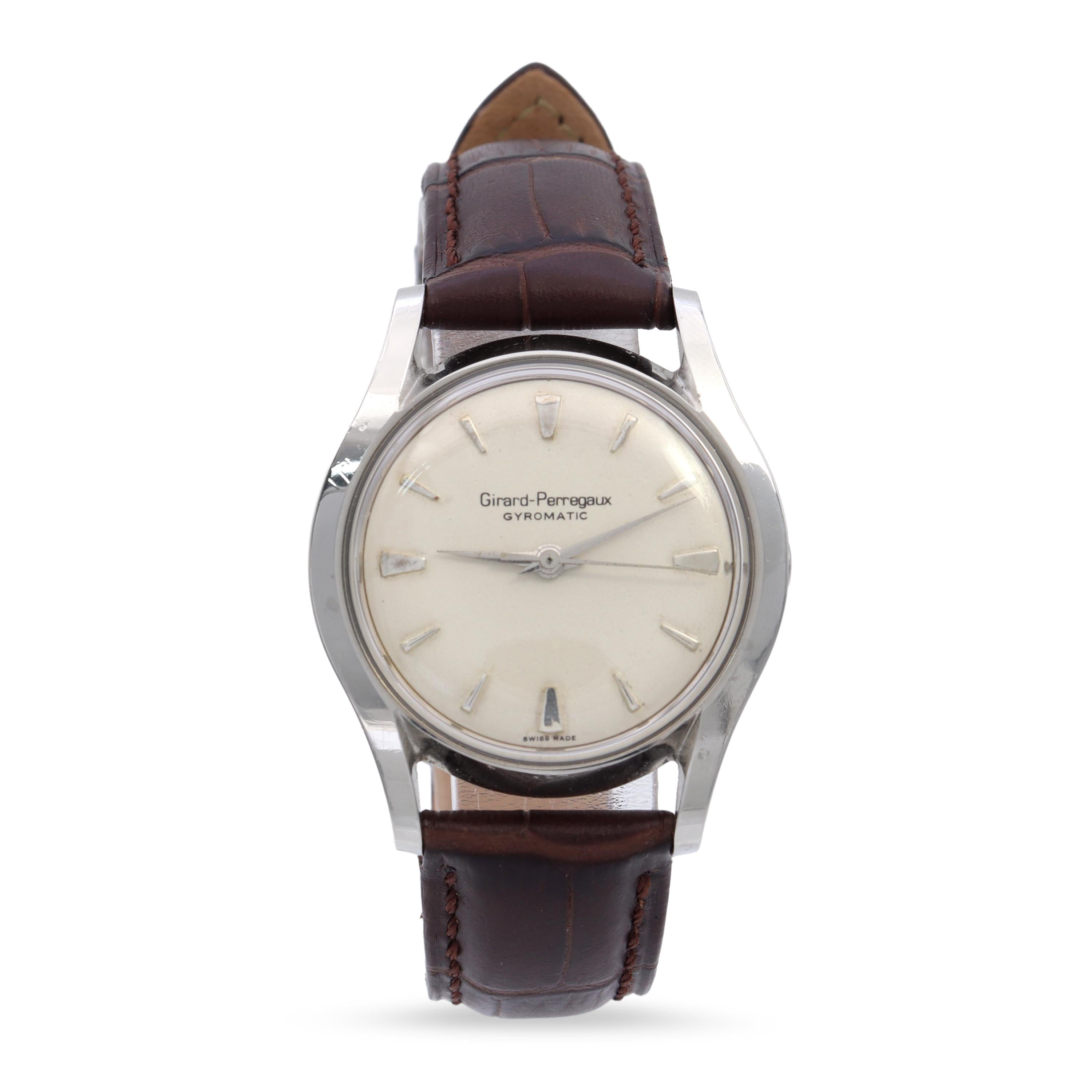 Vintage Girard-Perregaux Gyromatic Stainless Steel Automatic Men's Watch