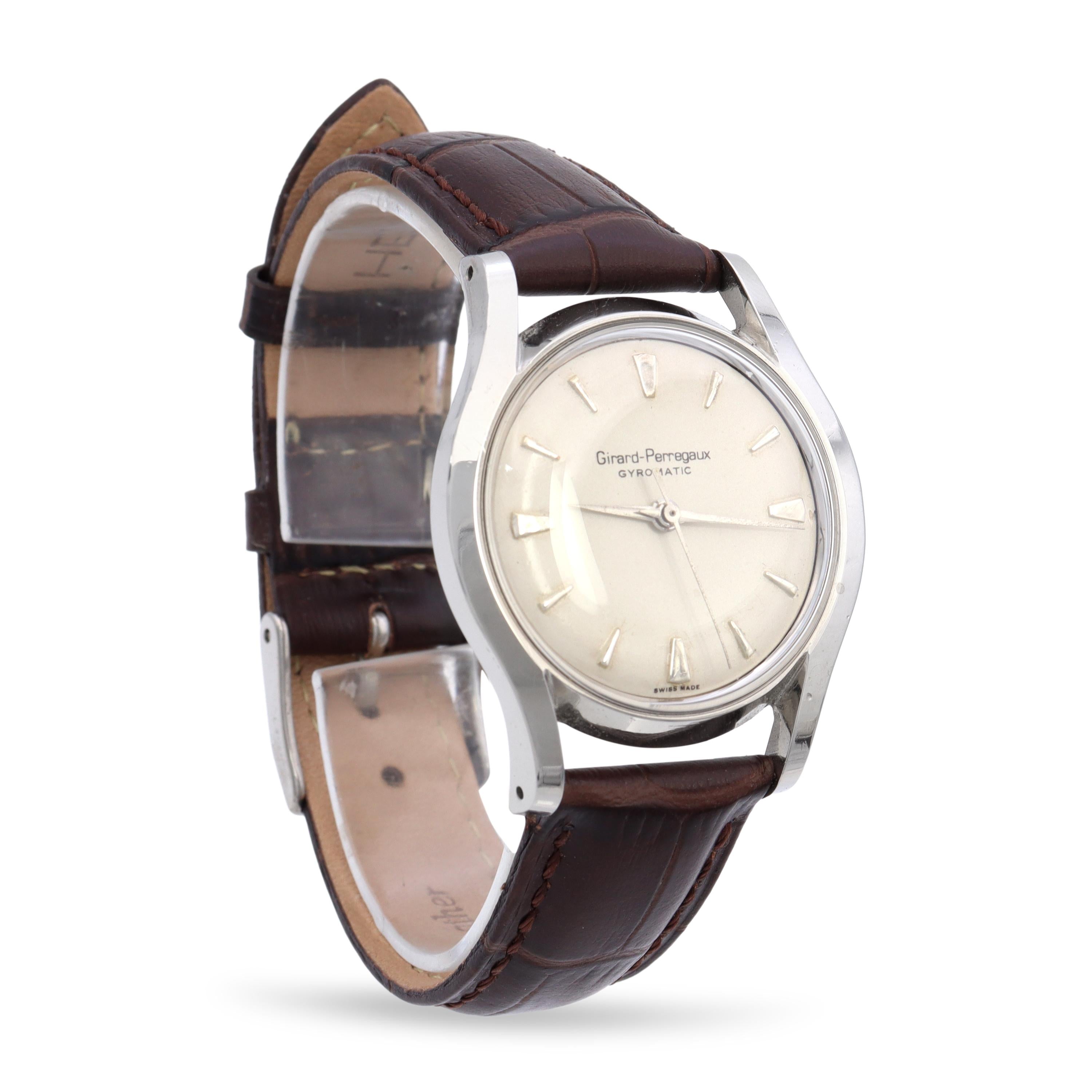 Vintage Girard-Perregaux Gyromatic Stainless Steel Automatic Men's Watch