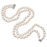 Vintage 14k White Gold Pearl Double Beaded Strand Necklace