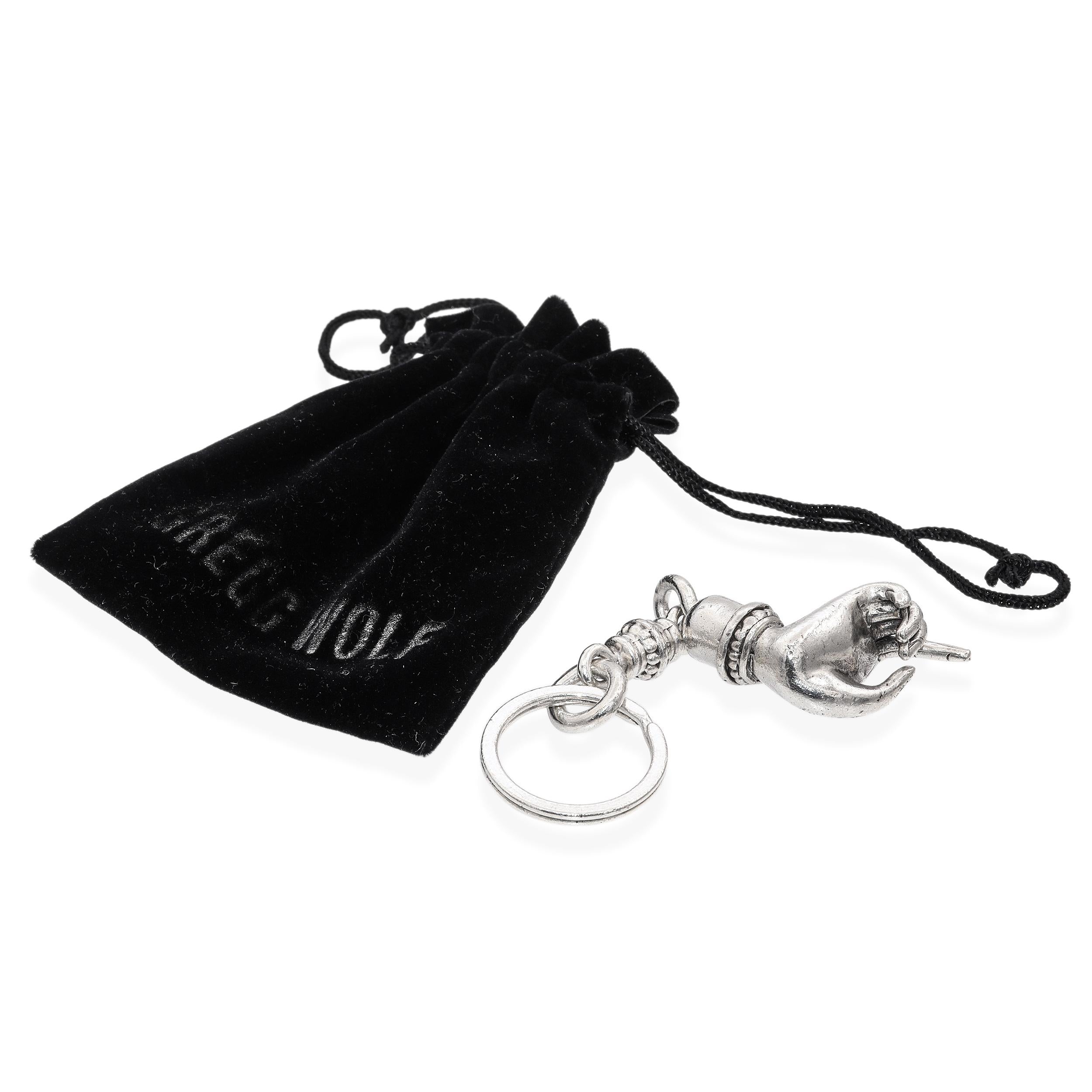 Gregg Wolf Sterling Silver Hand Motif Key Ring