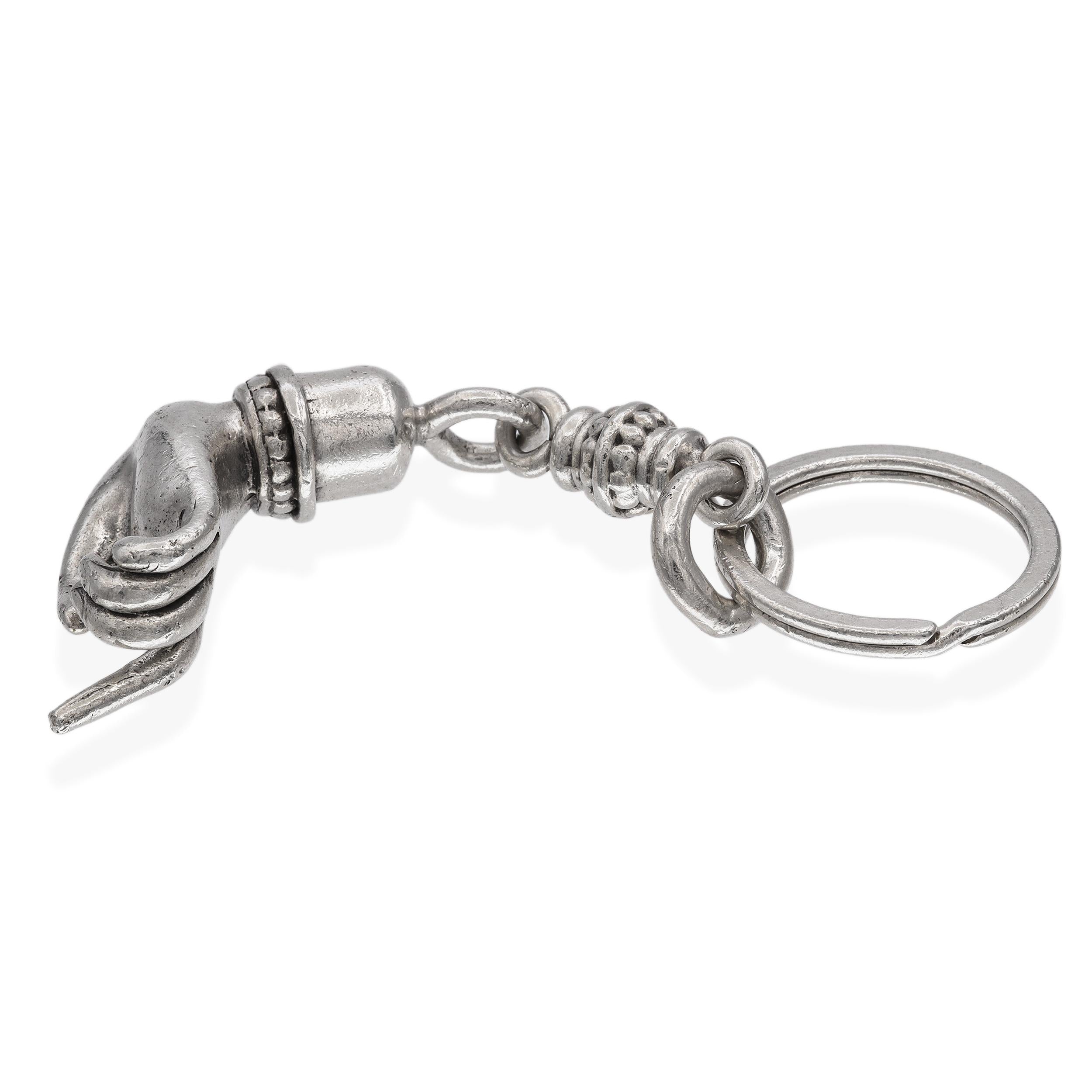 Gregg Wolf Sterling Silver Hand Motif Key Ring