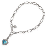 Judith Ripka Sterling Silver Blue Topaz & CZ Heart Pendant Necklace