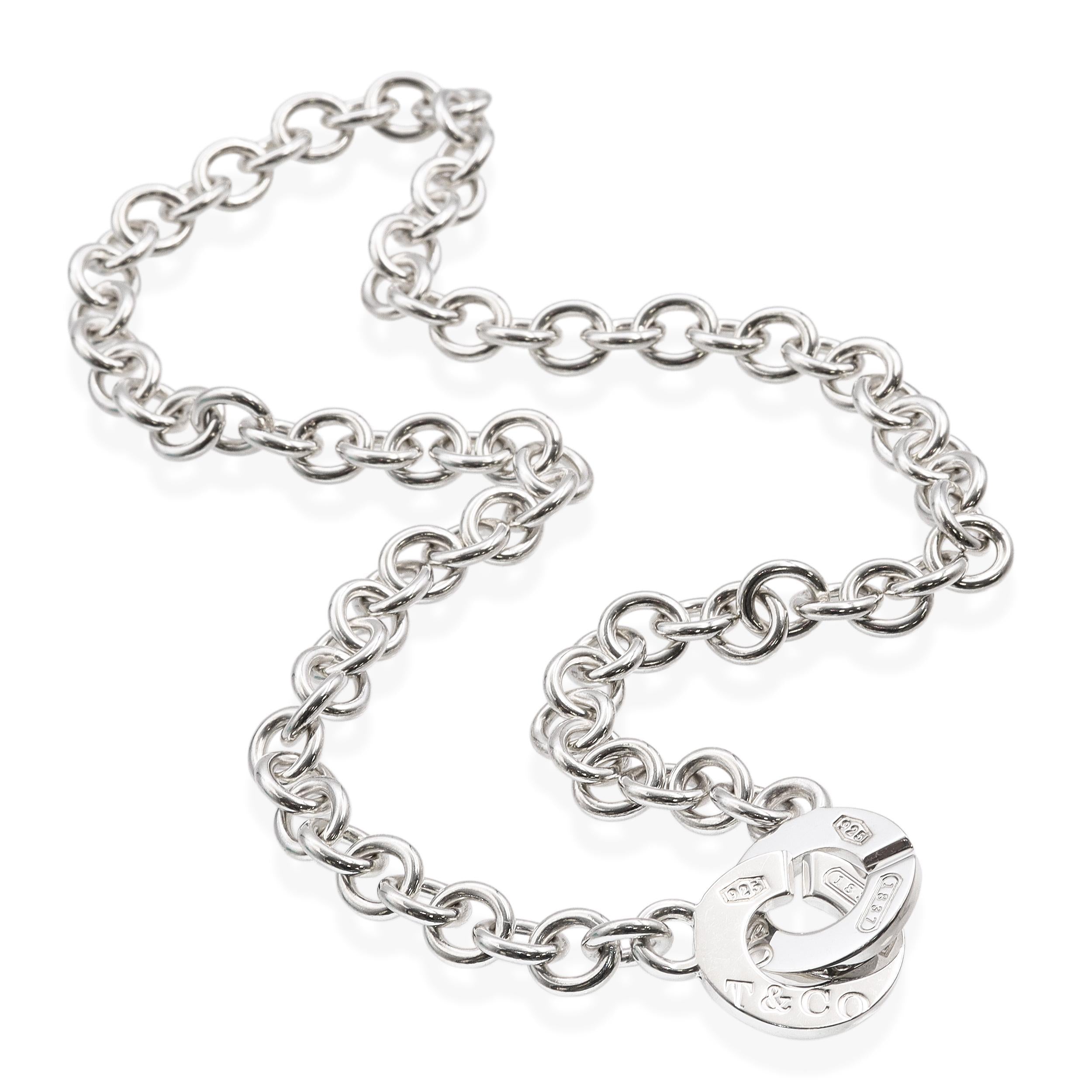 Tiffany & Co. 1837 Sterling Silver Circle Link Toggle Necklace