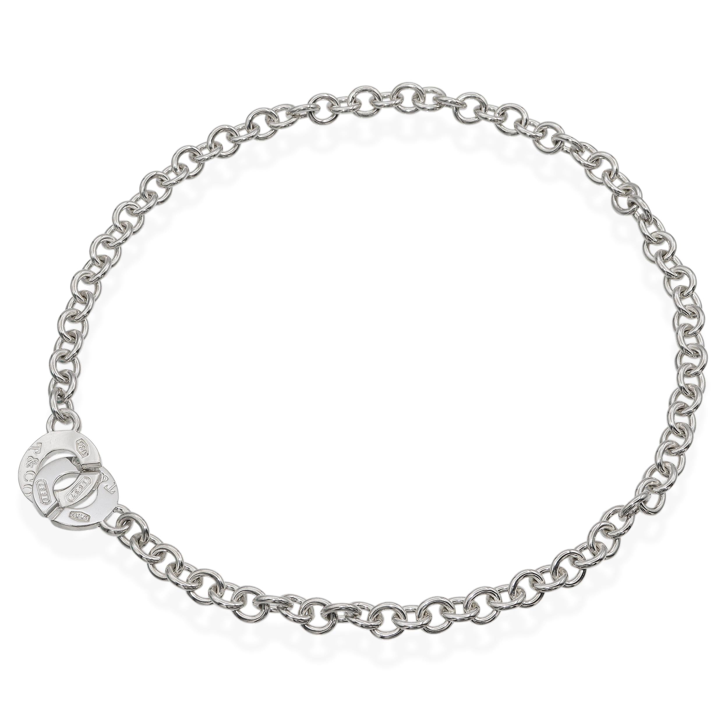 Tiffany & Co. 1837 Sterling Silver Circle Link Toggle Necklace