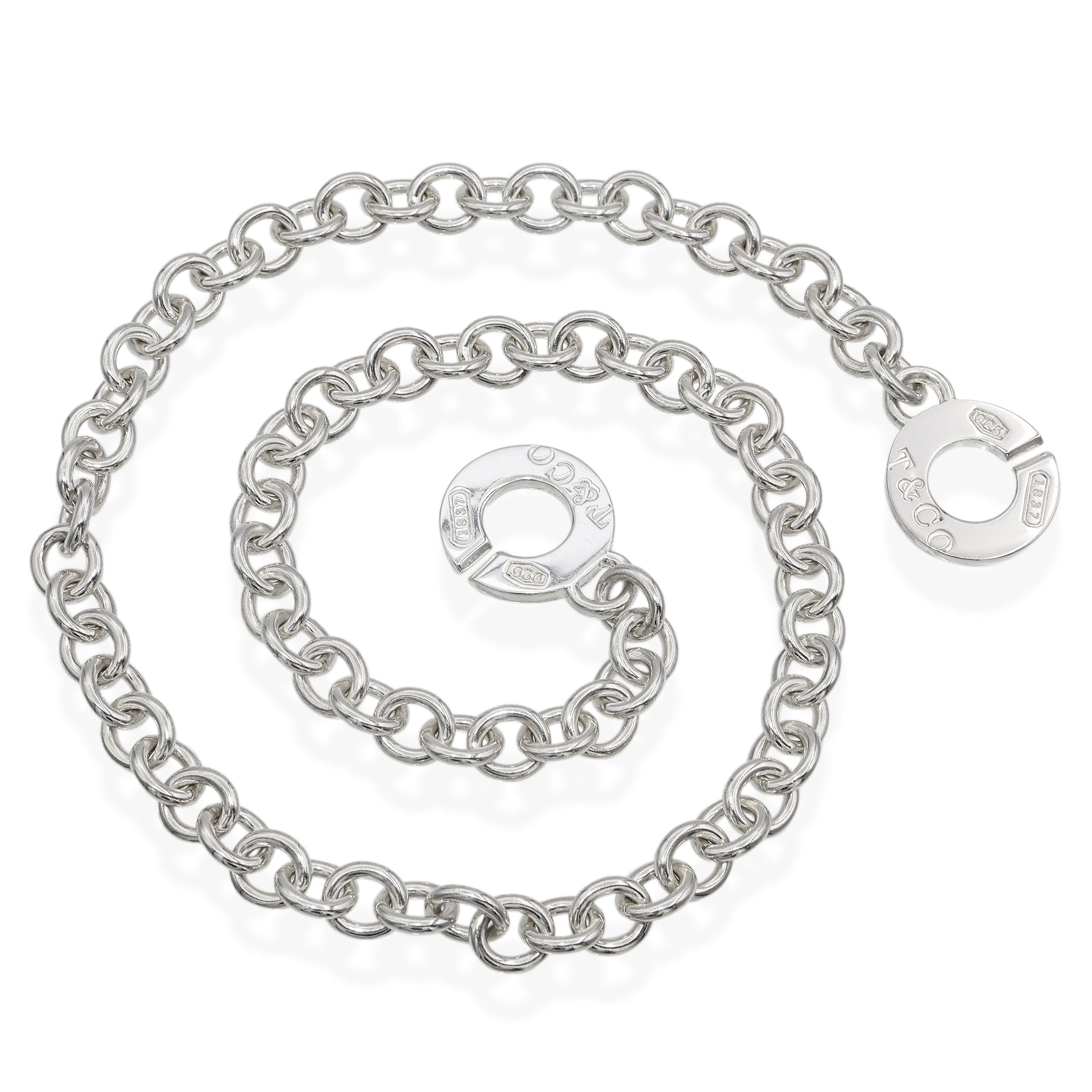 Tiffany & Co. 1837 Sterling Silver Circle Link Toggle Necklace