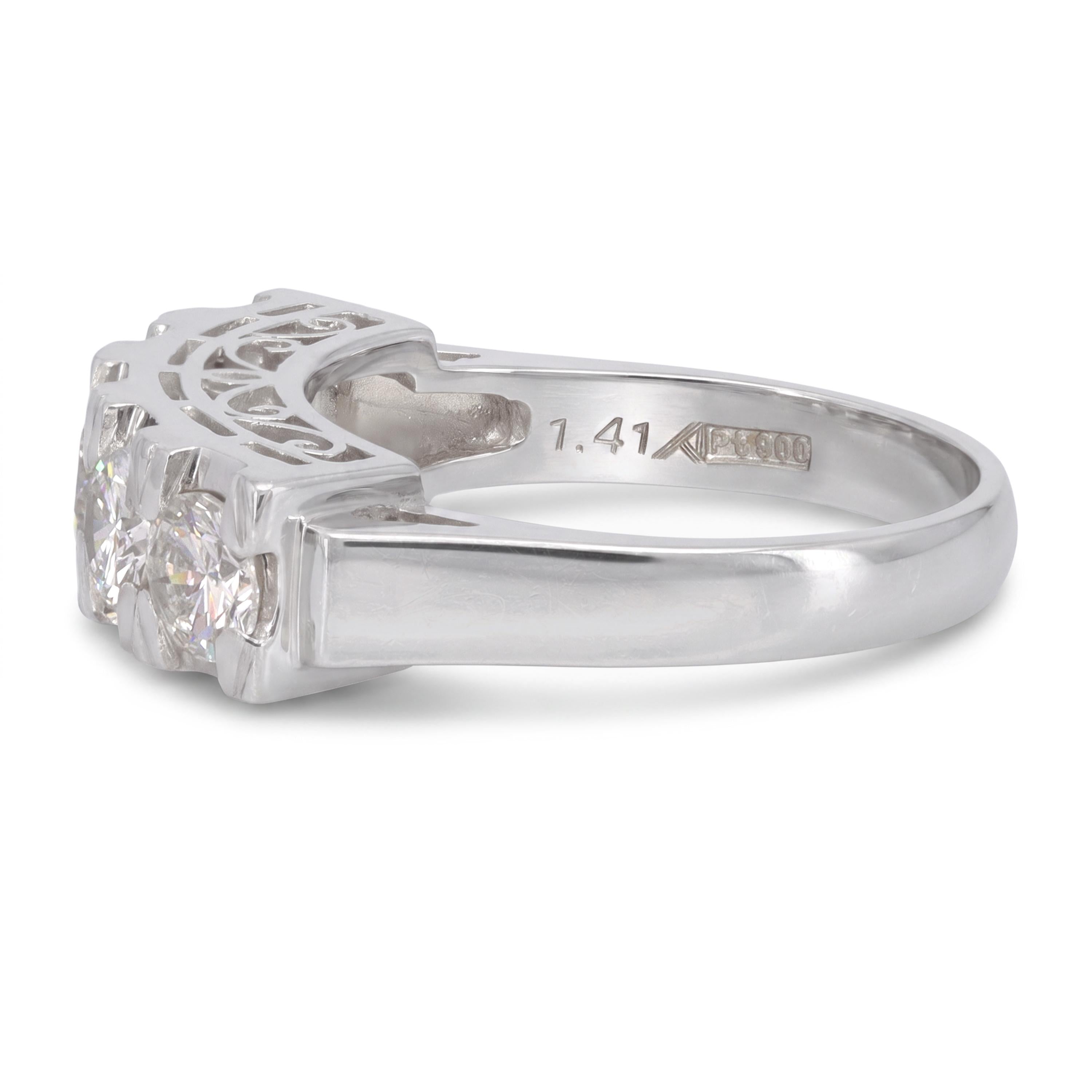 Vintage Platinum 1.45tcw Diamond Five Stone Ring