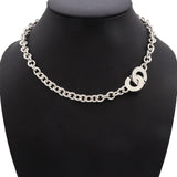 Tiffany & Co. 1837 Sterling Silver Circle Link Toggle Necklace