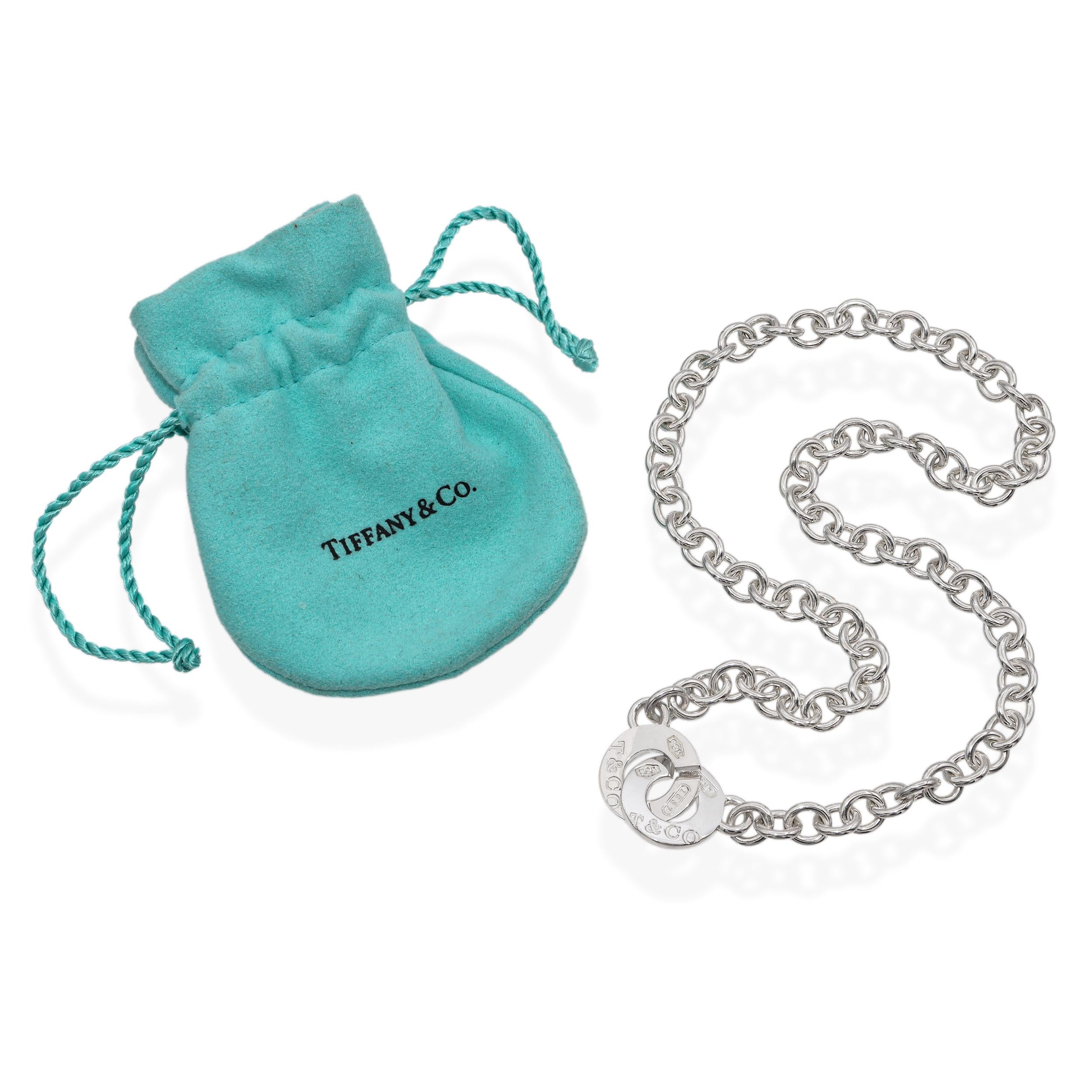 Tiffany & Co. 1837 Sterling Silver Circle Link Toggle Necklace