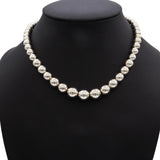 Tiffany & Co. Sterling Silver Hardware Graduated Bead Necklace