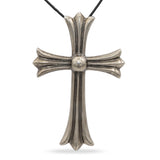 Vintage Chrome Hearts Sterling Silver Cross Pendant Necklace