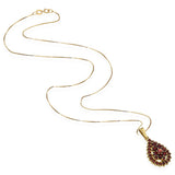 Vintage Vermeil Garnet Cluster Pendant Necklace with 14k Chain