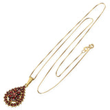 Vintage Vermeil Garnet Cluster Pendant Necklace with 14k Chain