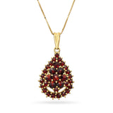 Vintage Vermeil Garnet Cluster Pendant Necklace with 14k Chain