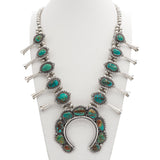 Lot of 4 Vintage DC Sterling Silver Turquoise Set w/ Squash Blossom Necklace