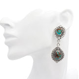 Lot of 4 Vintage DC Sterling Silver Turquoise Set w/ Squash Blossom Necklace