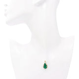 Vintage 14k Yellow Gold Chatham Rough Emerald and Diamond Pendant