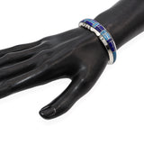 Vintage Navajo Gilbert Nelson Sterling Silver Multi-Stone Inlay Cuff Bracelet