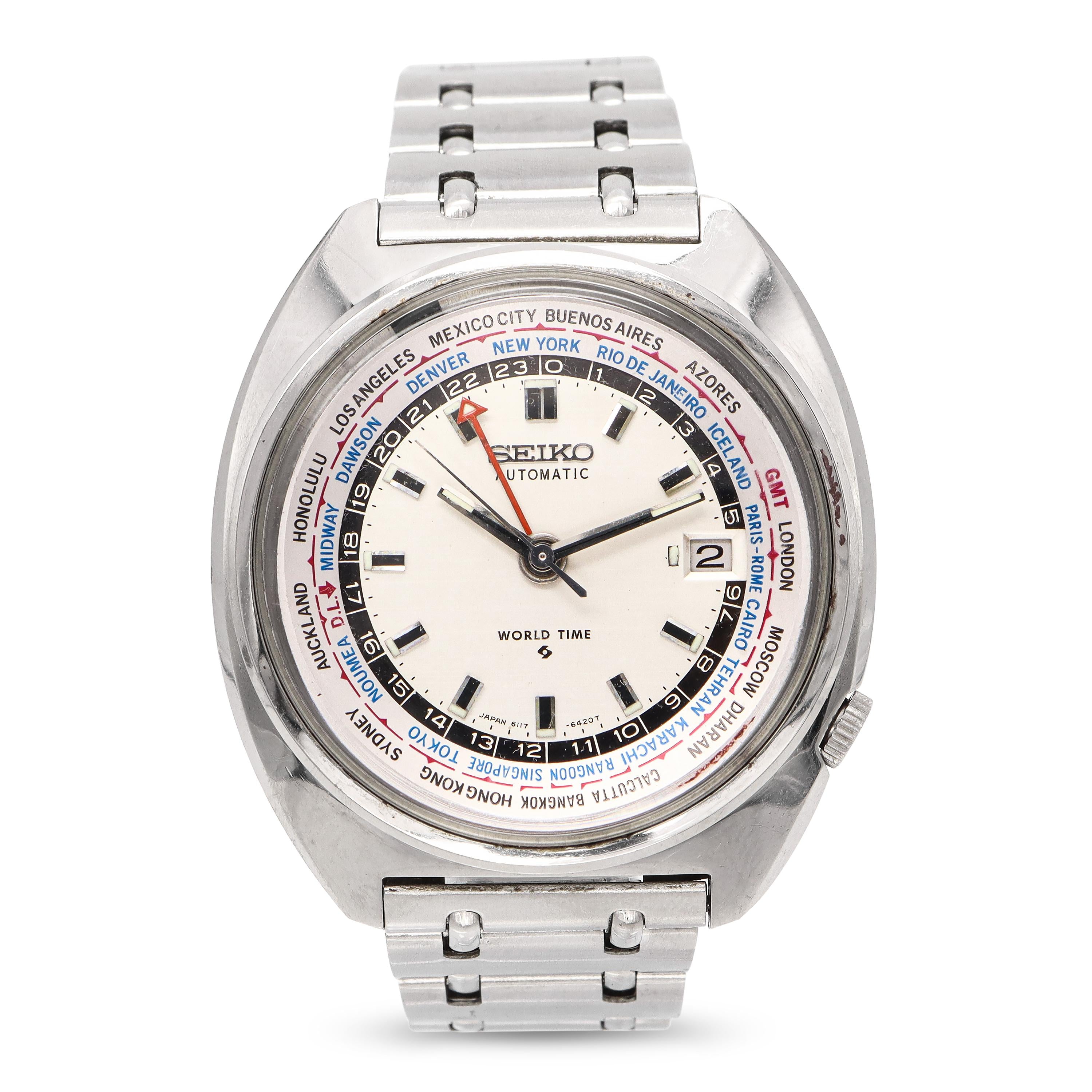 Vintage Seiko World Time Automatic Men's Watch Ref. 6117-6400