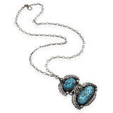 Vintage Navajo Tom Willetto Sterling Silver Turquoise Pendant Necklace