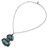 Vintage Navajo Tom Willetto Sterling Silver Turquoise Pendant Necklace