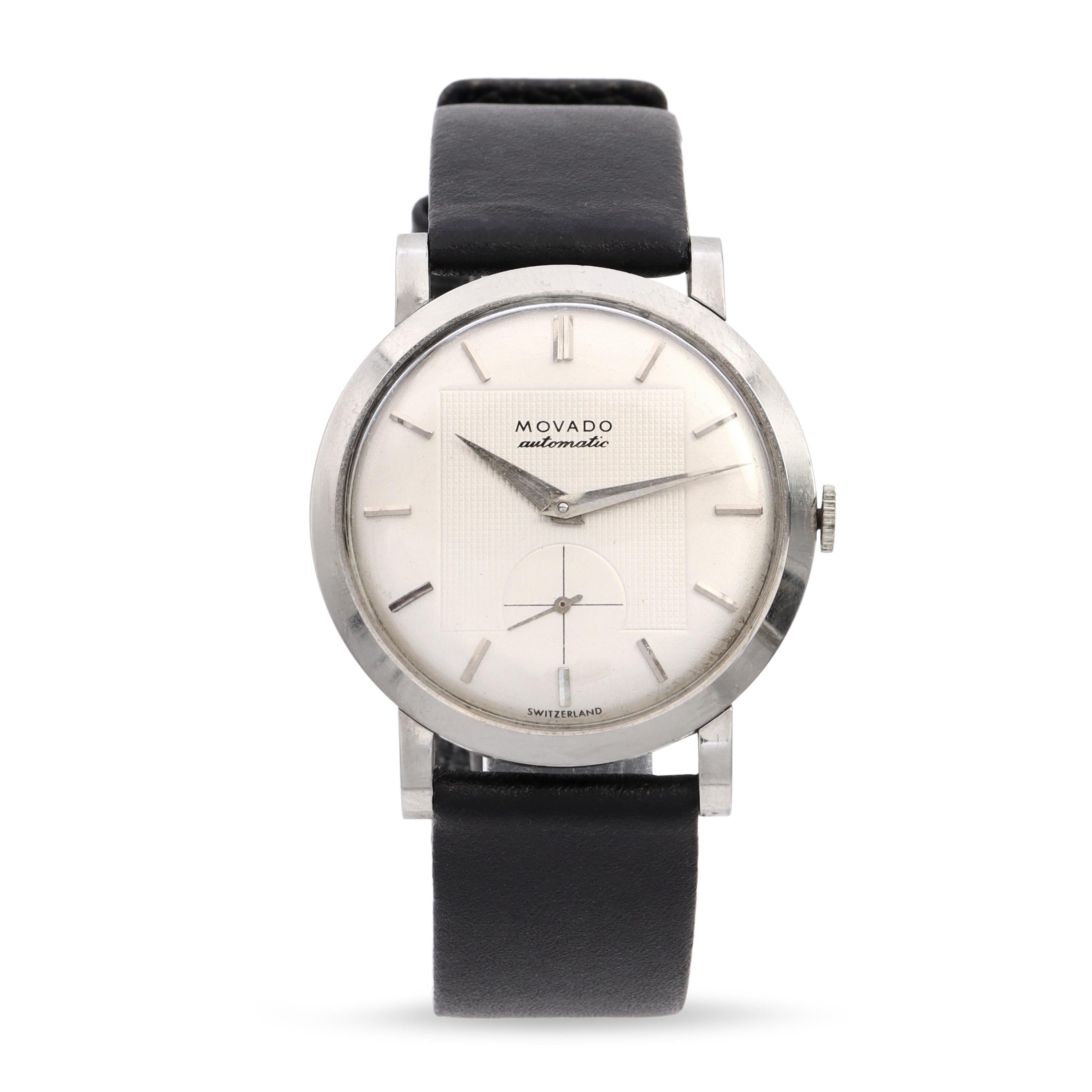 Vintage Movado Deluxe Stainless Steel Automatic Men's Watch
