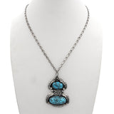 Vintage Navajo Tom Willetto Sterling Silver Turquoise Pendant Necklace