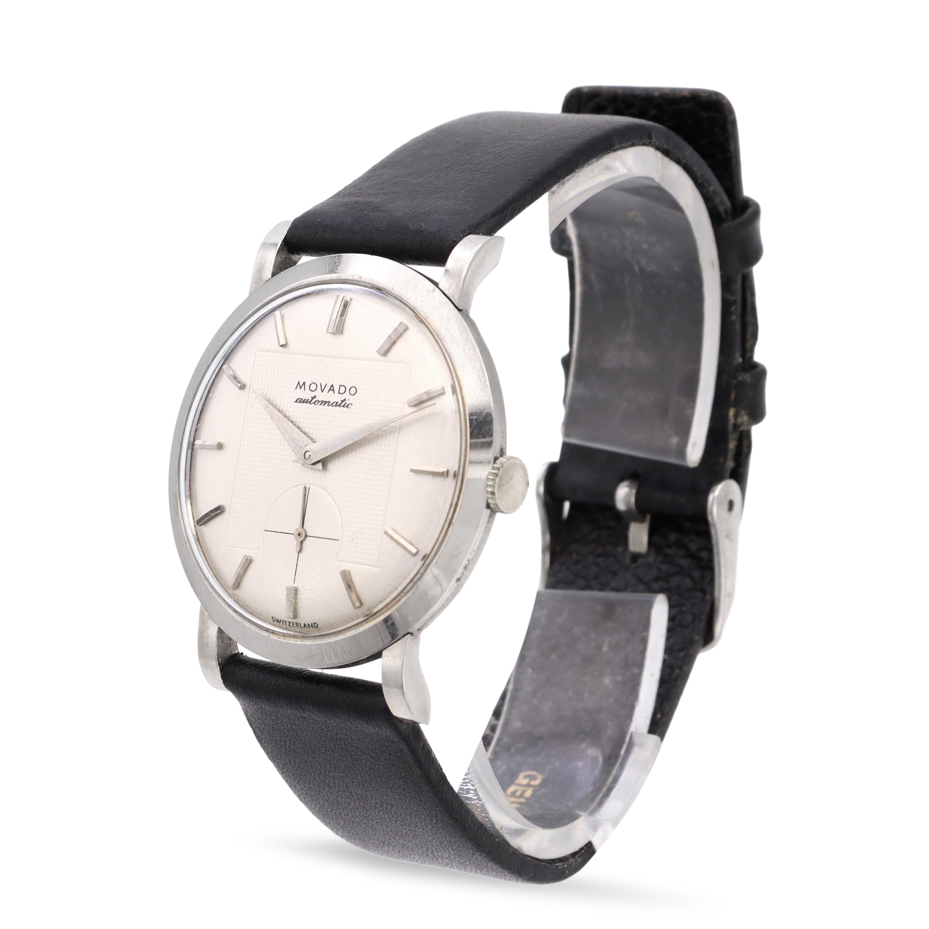 Vintage Movado Deluxe Stainless Steel Automatic Men's Watch