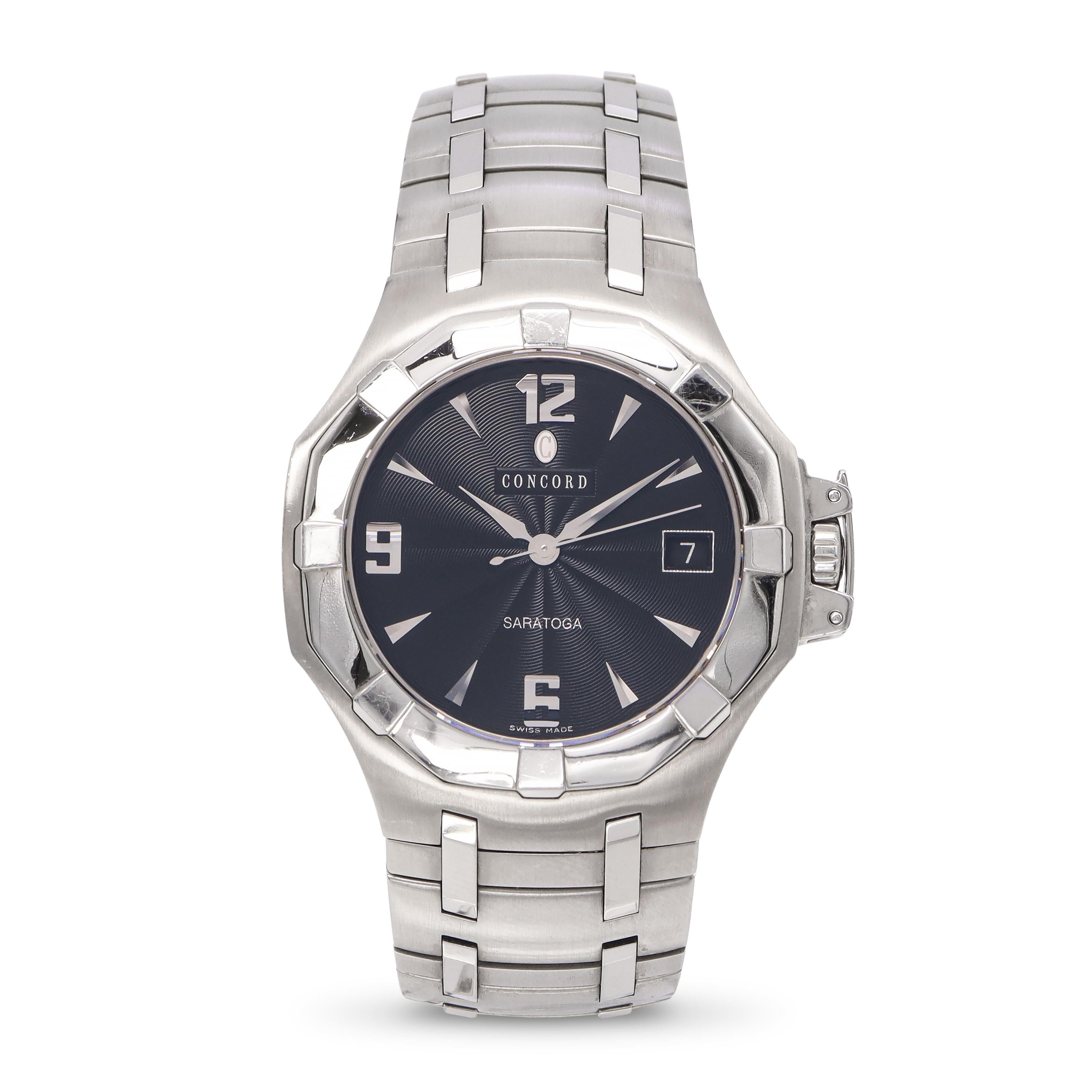 Concord Saratoga Stainless Steel Date Quartz Men's Watch Ref. 14.C2.1894