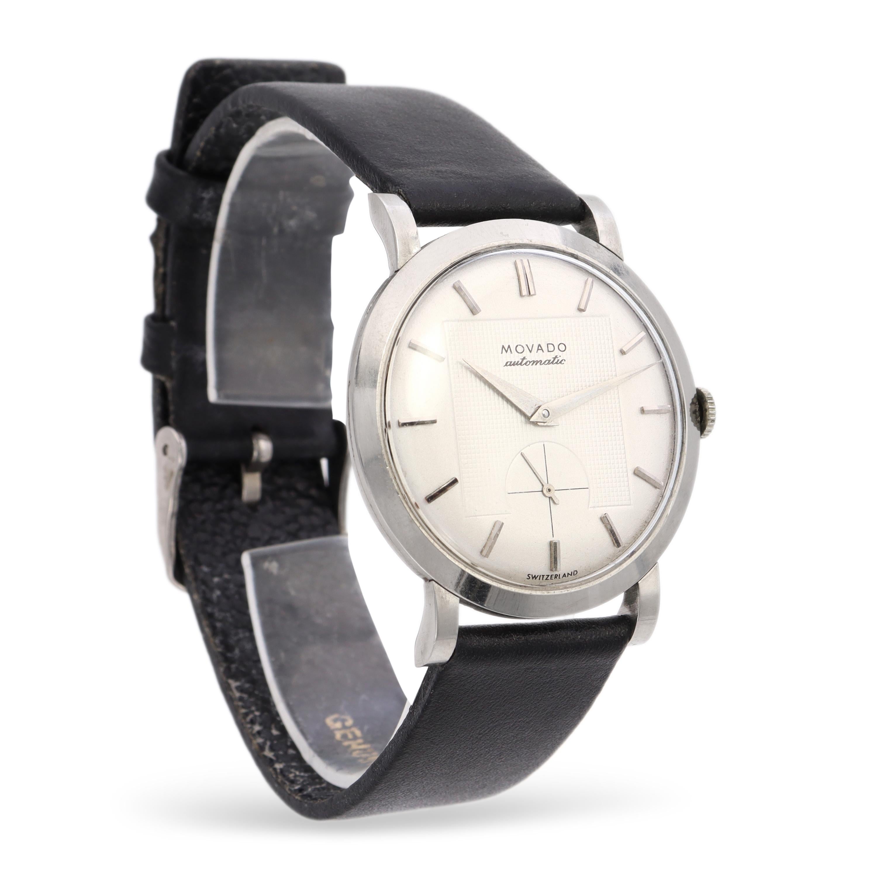 Vintage Movado Deluxe Stainless Steel Automatic Men's Watch