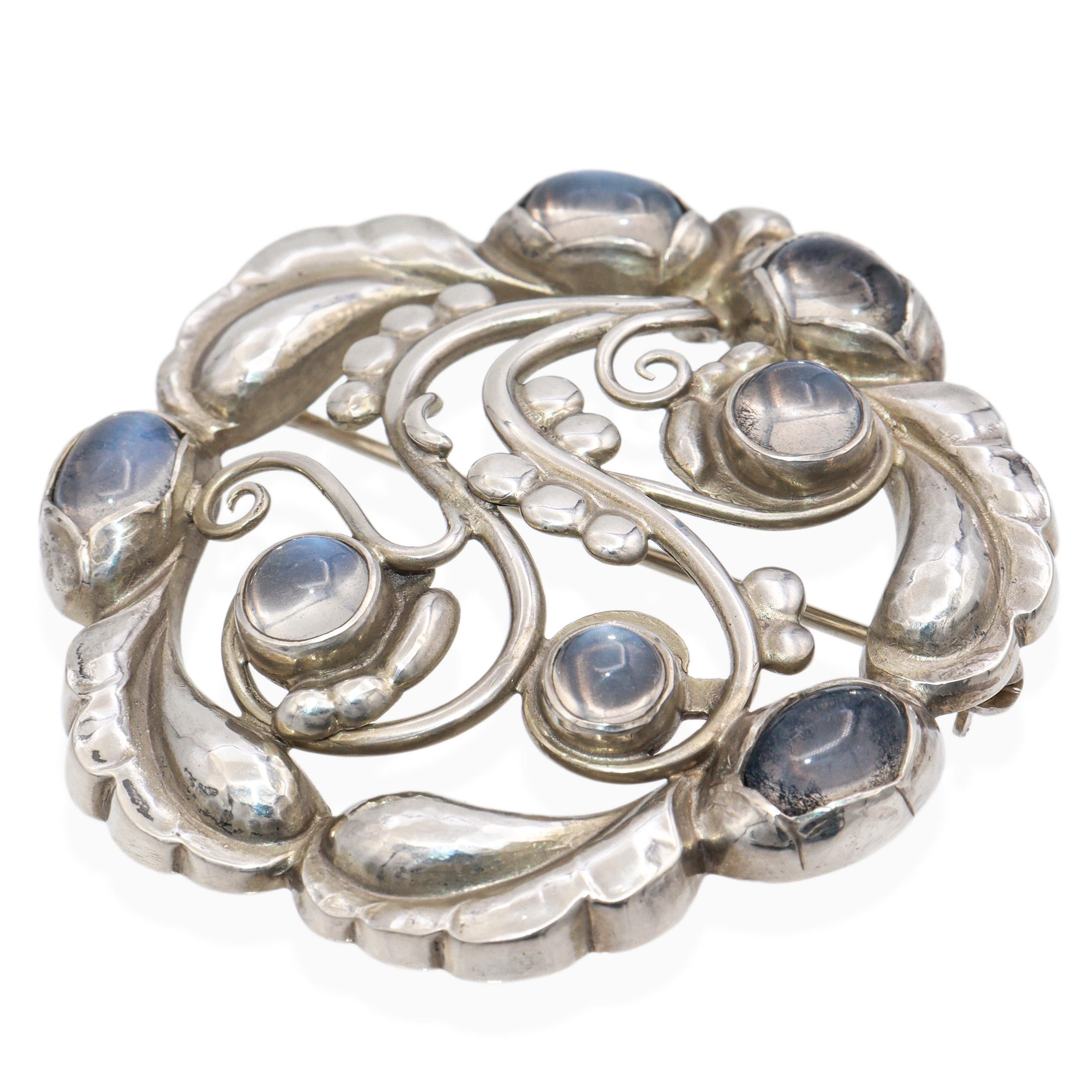 Georg Jensen Sterling Silver Moonlight Blossom No. 159 Brooch