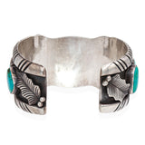 Vintage Southwestern Sterling Silver Turquoise Cuff Watch Bracelet