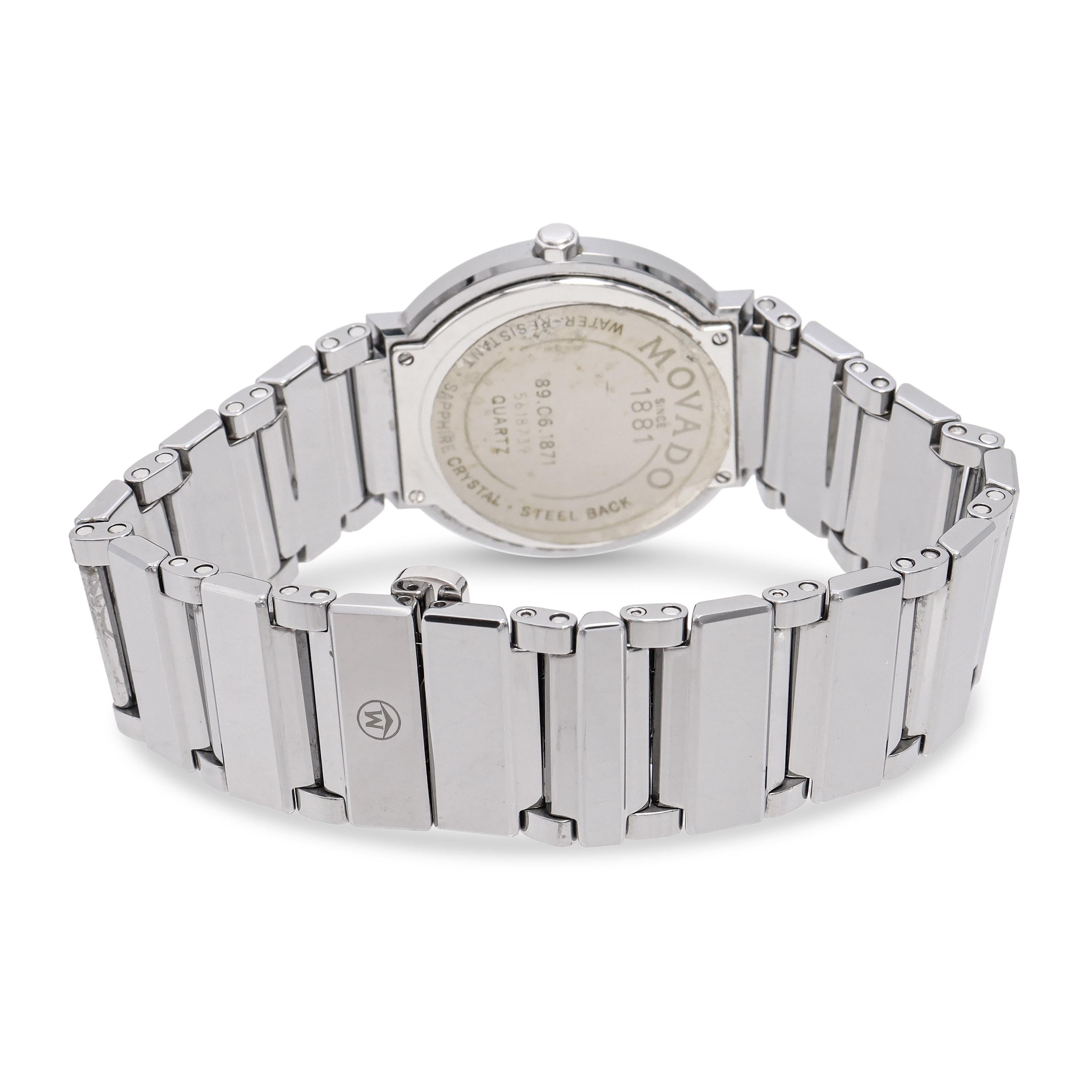 Movado Valor Tungsten Carbide Quartz Men's Watch Ref. 89.06.1871