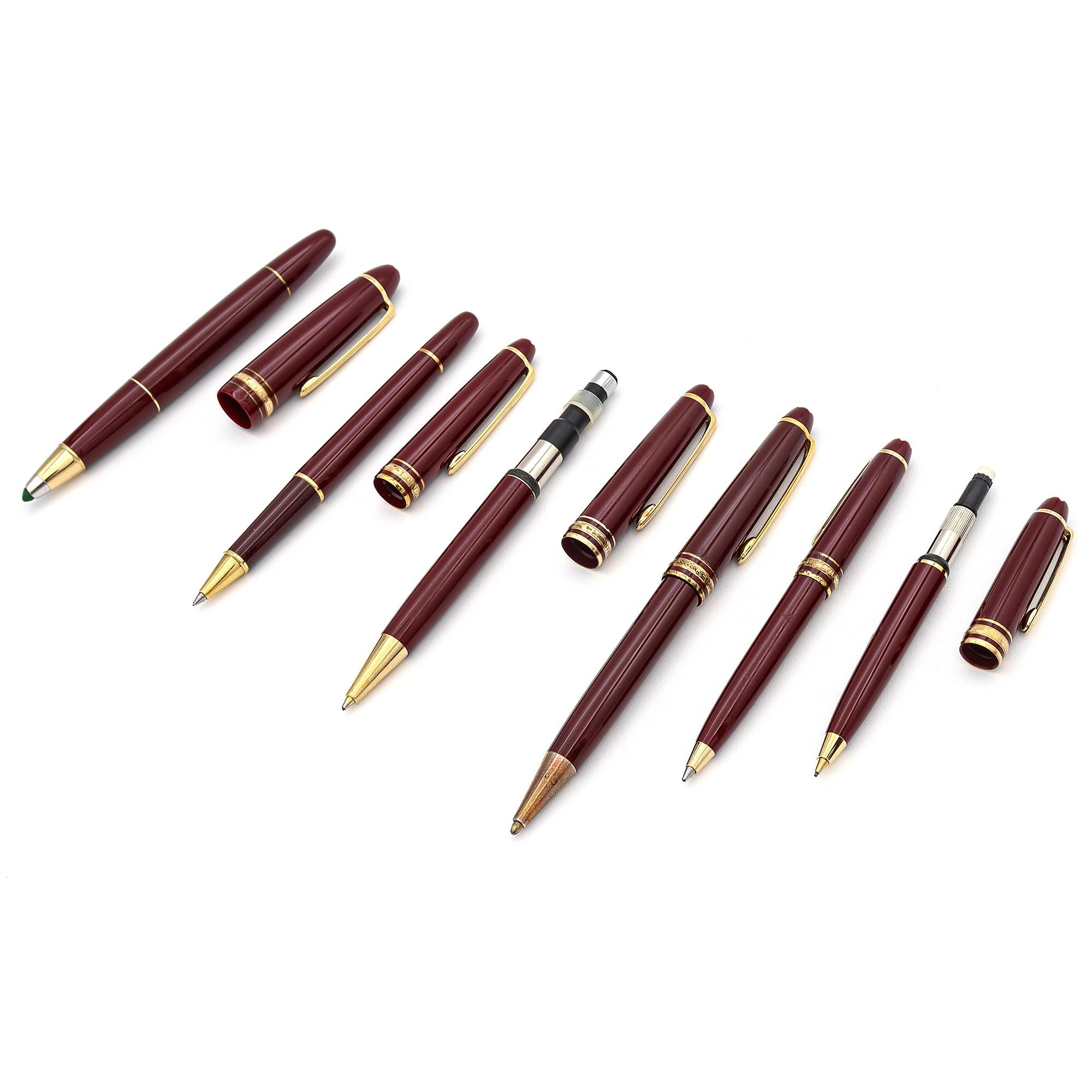 Set of 6 Montblanc Meisterstuck Writing Set with Leather Pouch