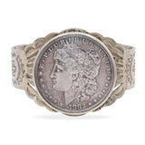 Vintage Southwestern 1882 Morgan Silver Dollar Sterling Cuff Bracelet