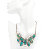 Vintage Southwest David F. Garcia Sterling Silver Turquoise Butterfly Necklace