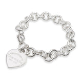 Tiffany & Co. Return to Tiffany Sterling Silver Heart Tag Link Bracelet